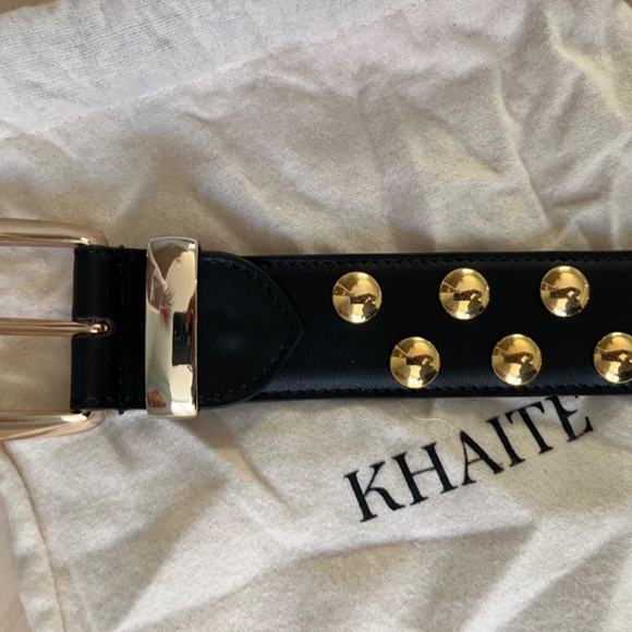 KHAITE Black and Gold Studded Belt main image 7